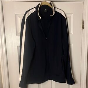 Navy Blue Starter Track Jacket with White Stripes Full-Zip Men’s XL